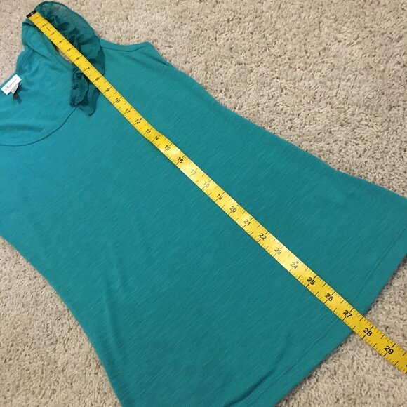 Y2K Dynamite Aquamarine Ruffle Shoulder Tank Top - Picture 15 of 15